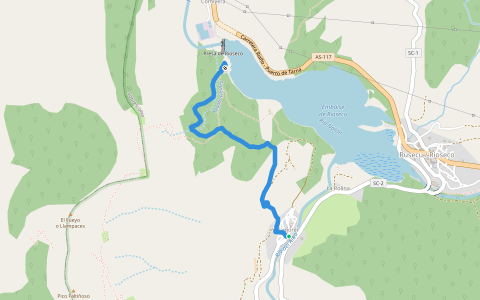 Torreon de Villamoréi walking route map in Villamorey