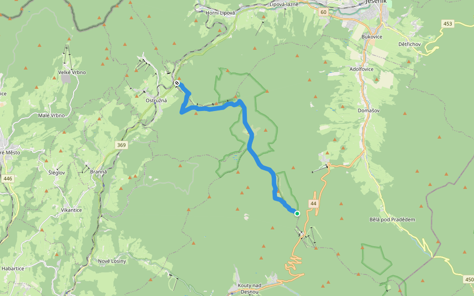 NS S Koprníčkem na výlet Keprnickými horami walking route map in Bělá pod Pradědem