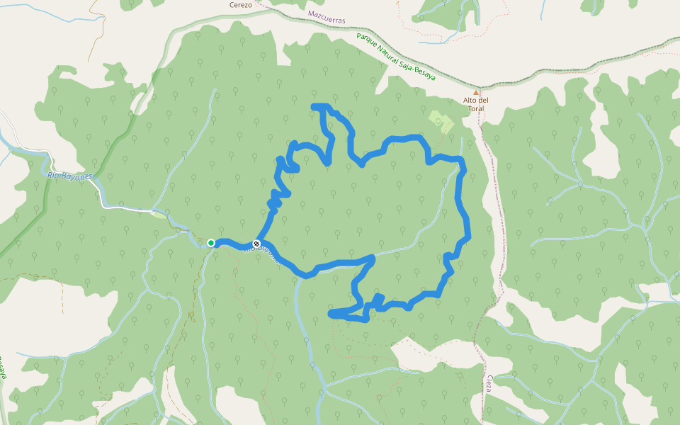 Ruta del Hayacorva walking route map in Ruente