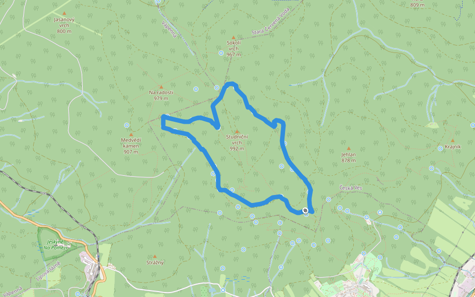 NS Živé vody walking route map in Slatinice