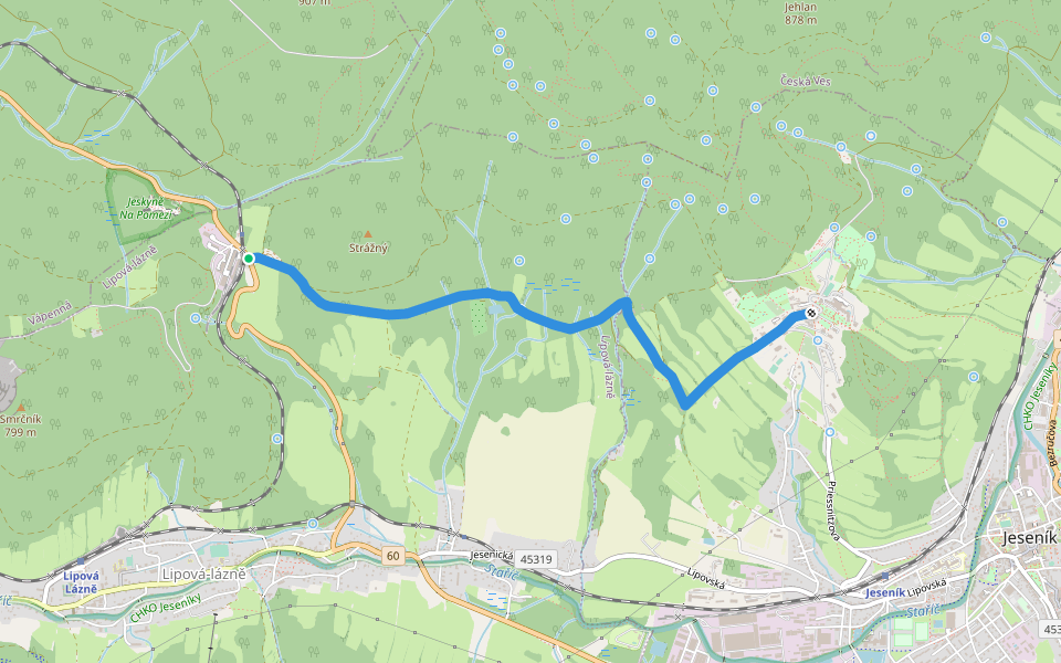 NS Schroth Priessnitz walking route map in Lipová-lázně
