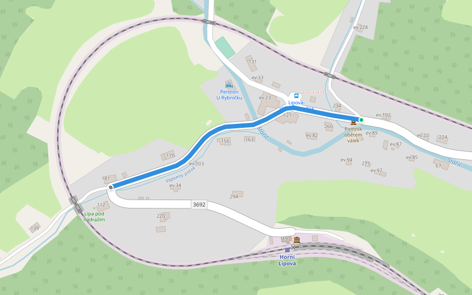 NS Johanna Schrotha walking route map in Lipová-lázně