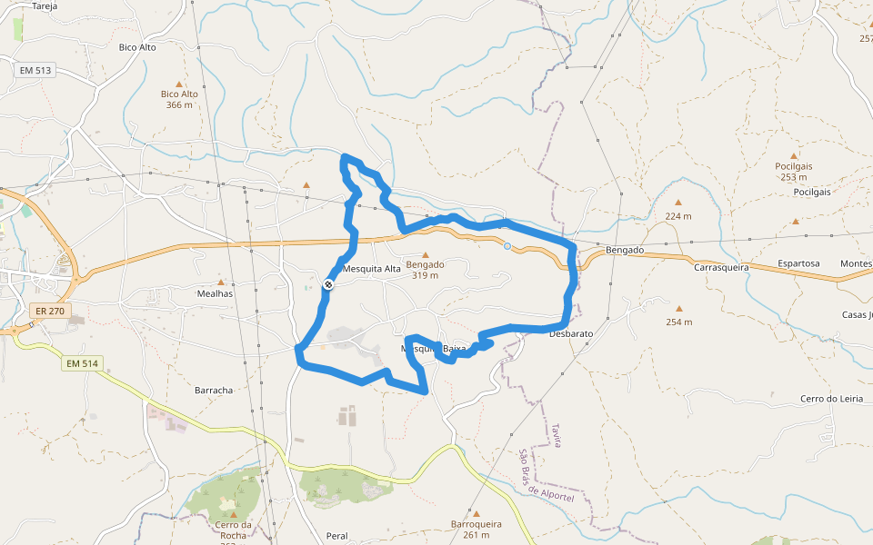 Caminhos e Encruzilhadas de Ir à Fonte walking route map in Estoi