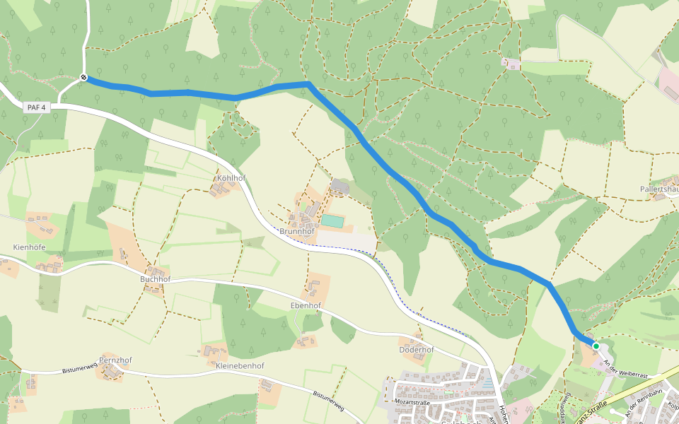 L3 (Rennbahn-Strecke) walking route map in Pfaffenhofen an der Ilm