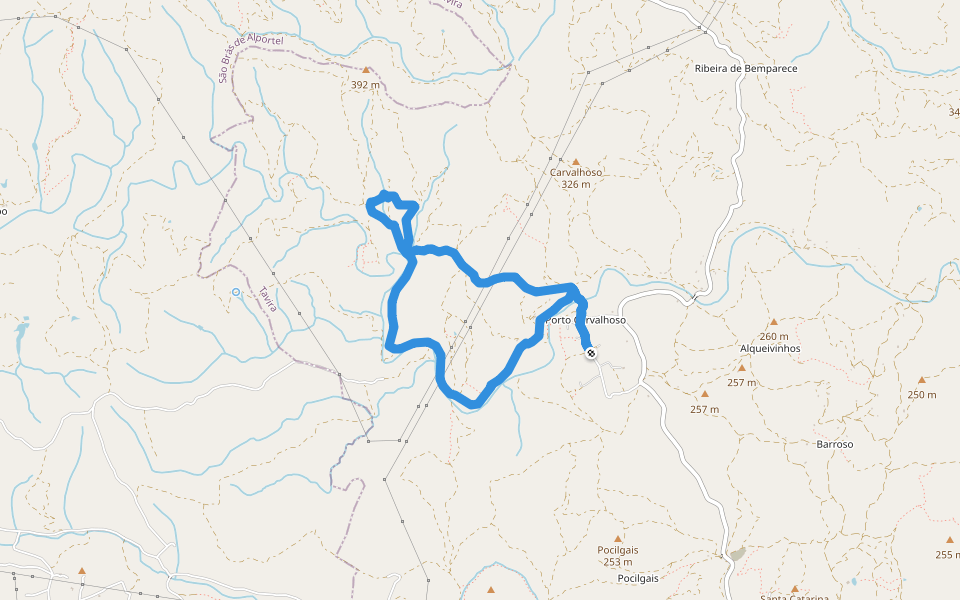 Curral da Pedra walking route map in Moncarapacho