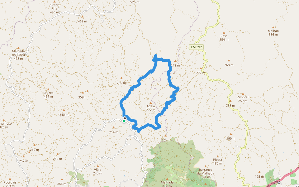 Morenos walking route map in Santo Estevão