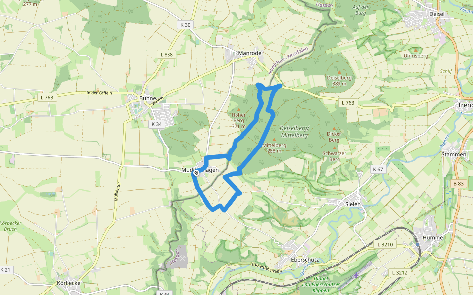 Borgentreich-Rundweg 5 walking route map in Borgentreich
