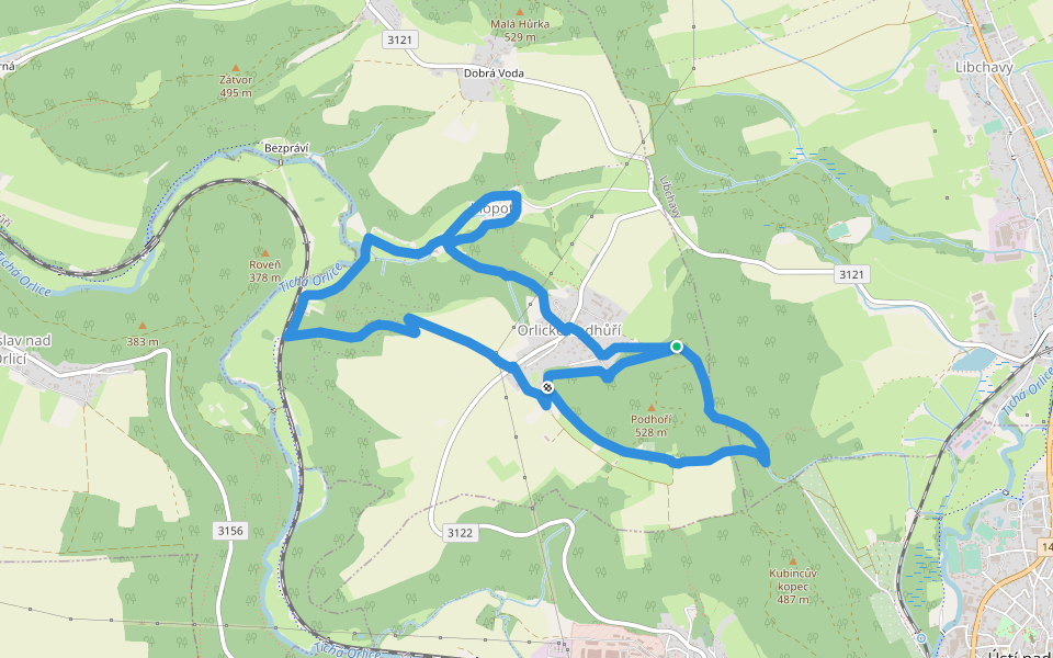NS po stopách živé vody walking route map in Orlické Podhůří