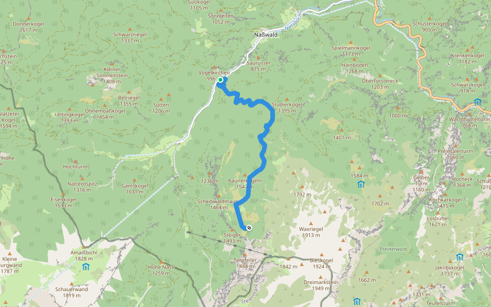 Schüttersteig 45 walking route map in Heufuß