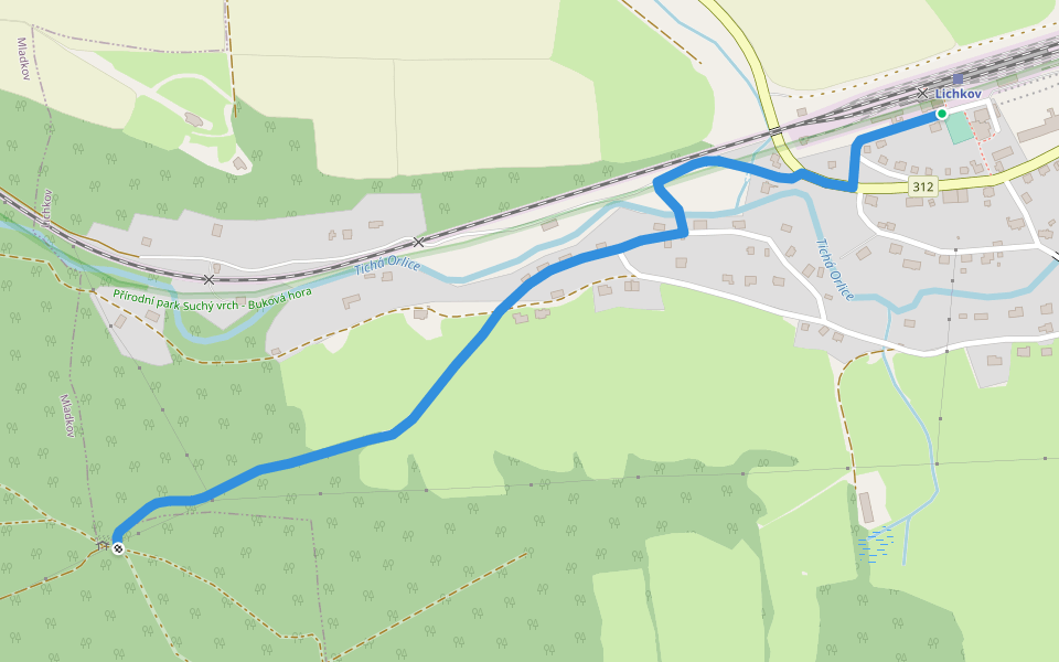 [M] Lichkov - U Křížku walking route map in Lichkov