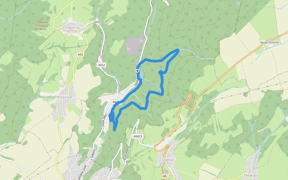 [Č] okruh okolo Dolního žlebu walking route map in Šternberk