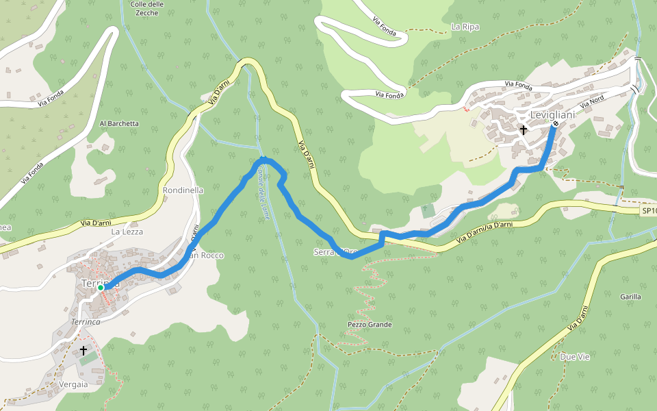 Sentiero Alta Versilia - Tappa 05 - Terrinca - Levigliani walking route map in Terrinca