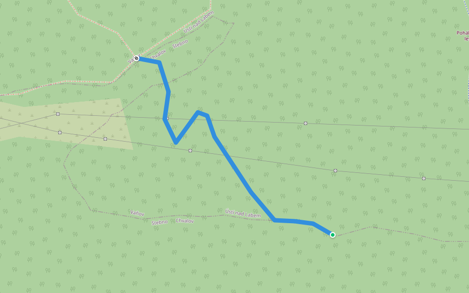 [M] odbočka vyhlídka Josefínka walking route map in Dolní Zálezly