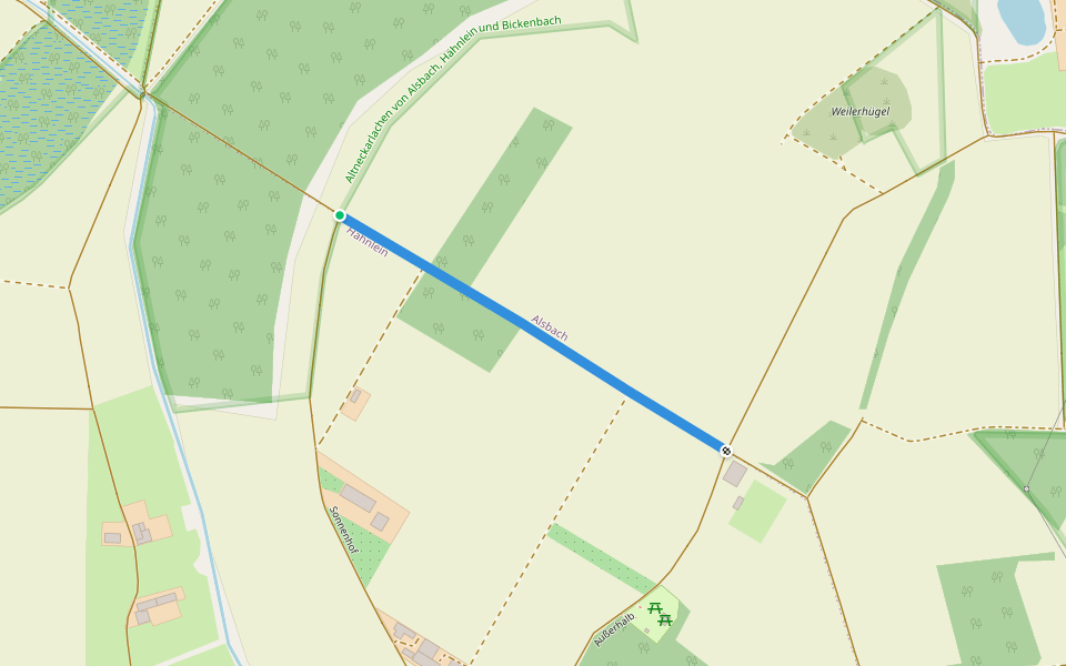 Verbindungsweg Hähnlein V walking route map in Alsbach-Hähnlein