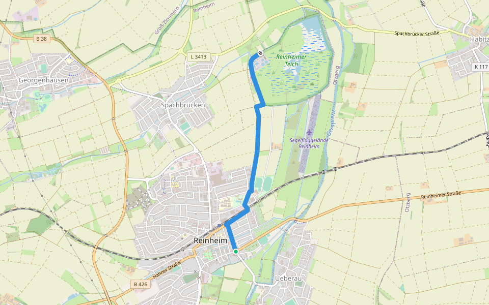 Ortsrundwanderweg S2 walking route map in Reinheim