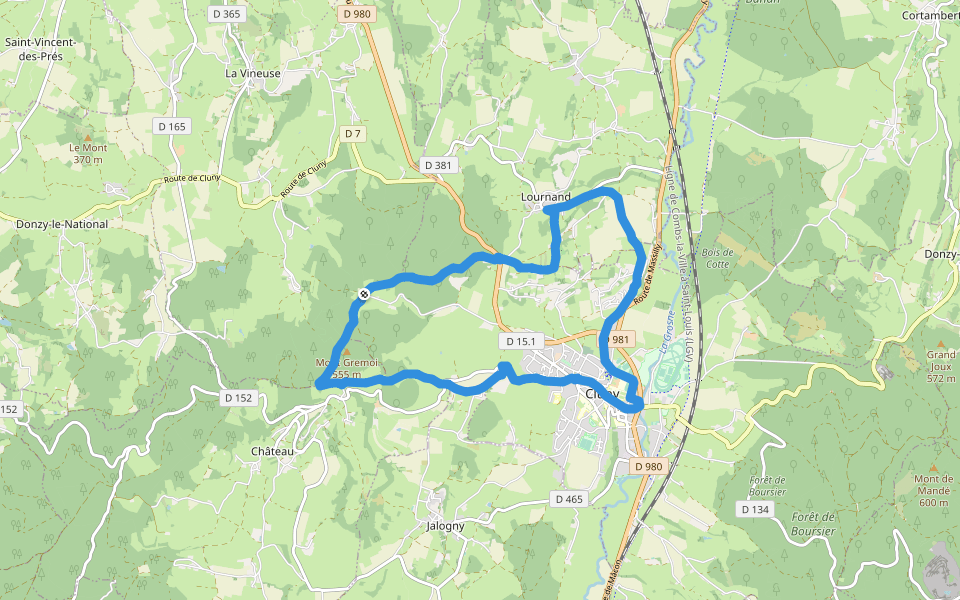 Randonnée autour de Cluny walking route map in Cluny