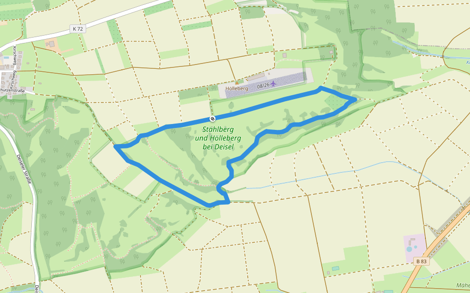 NSG Stahl-/Hölleberg Rundweg 1 walking route map in Trendelburg