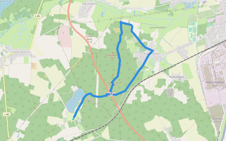 Kaltenborner Berge walking route map in Schenkendöbern