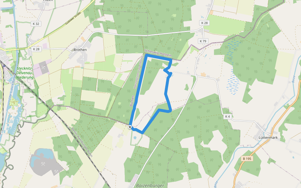 Rundweg Wendisch Lieps 2 walking route map in Schwanheide