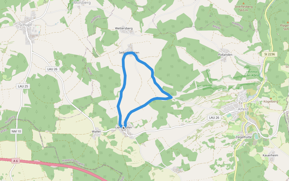 Um die Ebene (5) walking route map in Alfeld