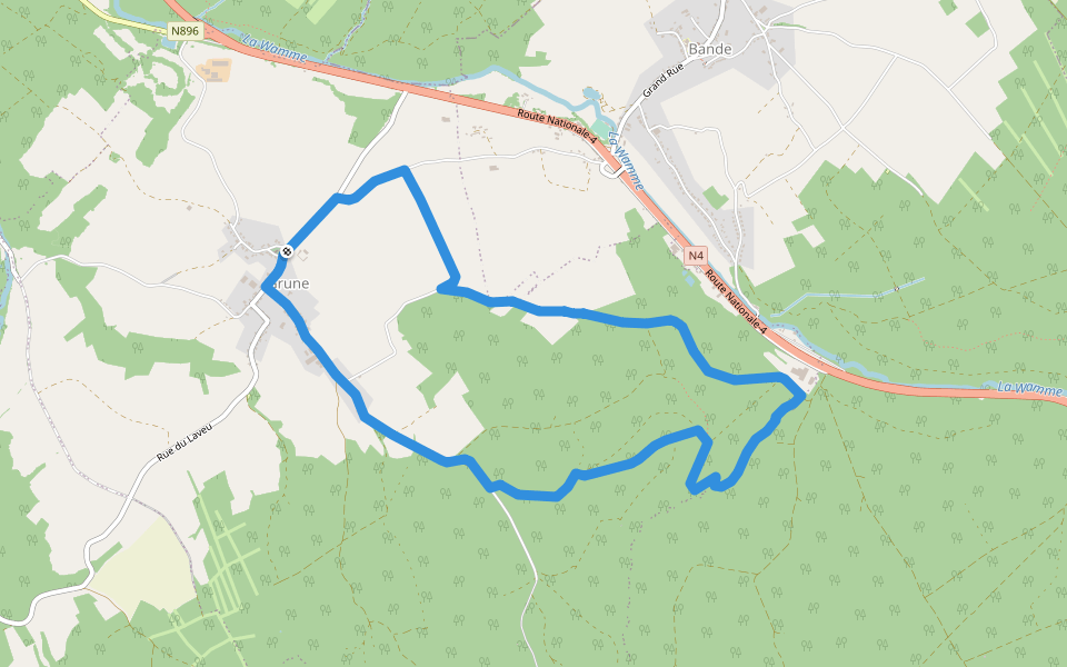 11. Promenade du Chevenys walking route map in Nassogne