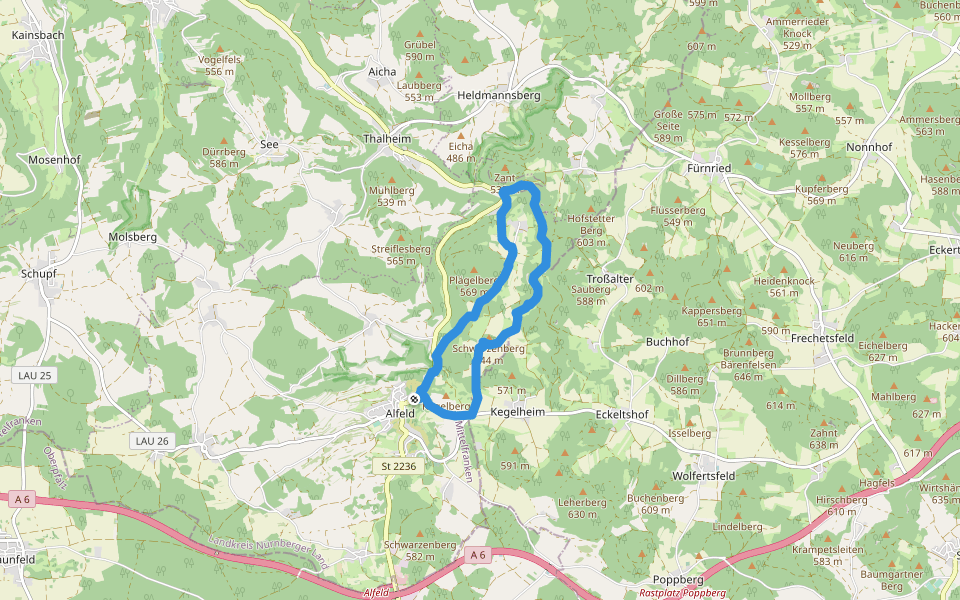 Mühlengebirgsweg (2) walking route map in Alfeld