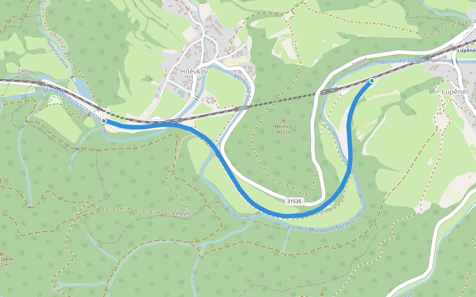 Naučná stezka po opuštěném tělese dráhy walking route map in Nemile