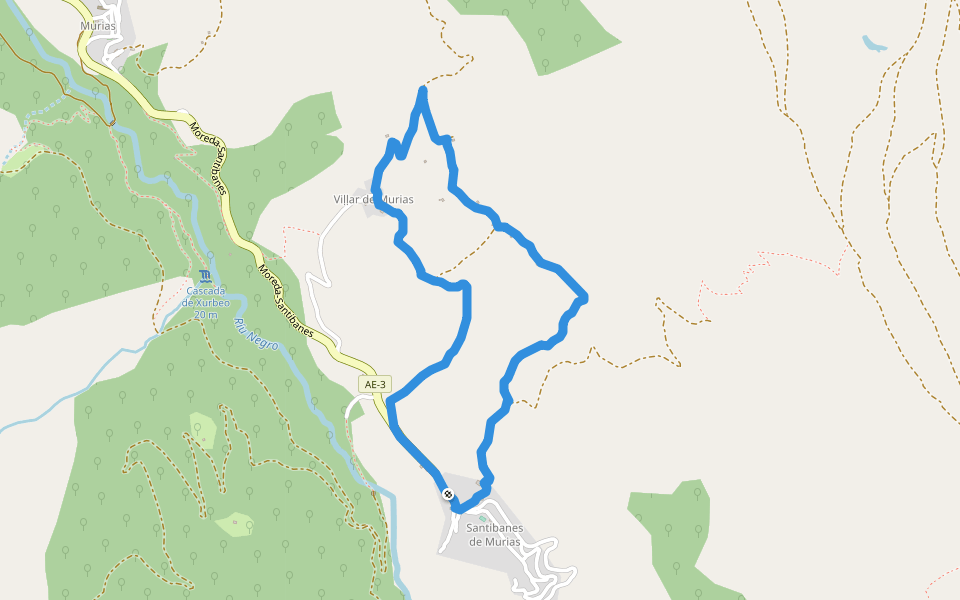 PR-AS 236 Santibanes - Santibanes walking route map in Santibanes De Murias