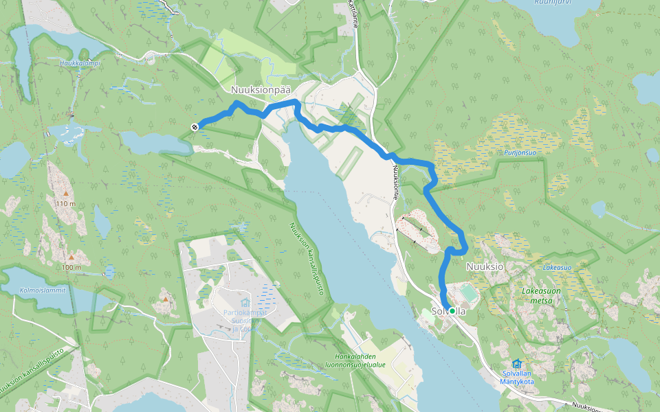 Yhdysreitti walking route map in Helsinki