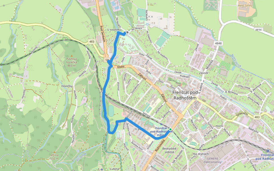 Naučná stezka Frenštát pod Radhoštěm walking route map in Frenstat