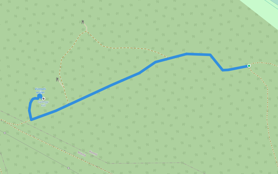 P● (Gyöngy-kút) walking route map in Komló