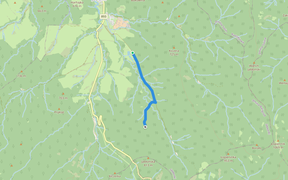 Ścieżka przyrodnicza "Lasumiła" walking route map in Jabłonki