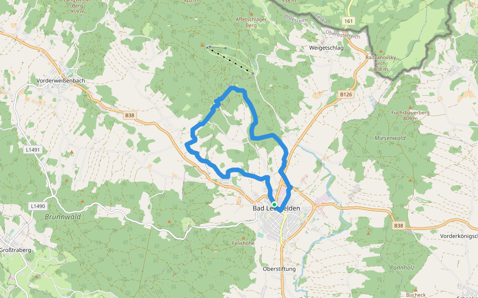 Waldschenke Runde walking route map in Bad Leonfelden