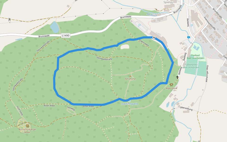 Holzhackersteig walking route map in Spielau