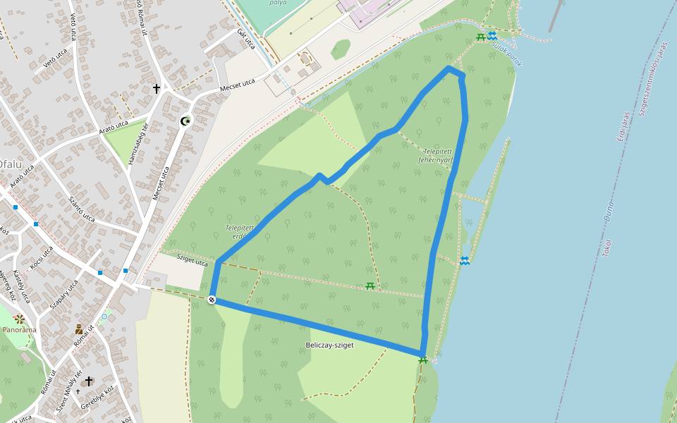 Tőzike tanösvény walking route map in Érd