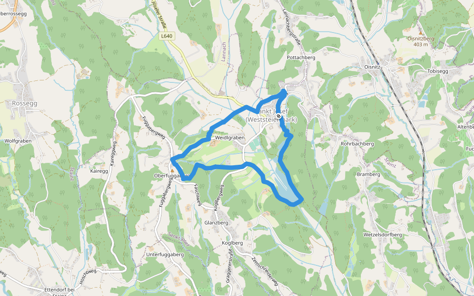Theaterwege St. Josef - orange walking route map in Sankt Josef