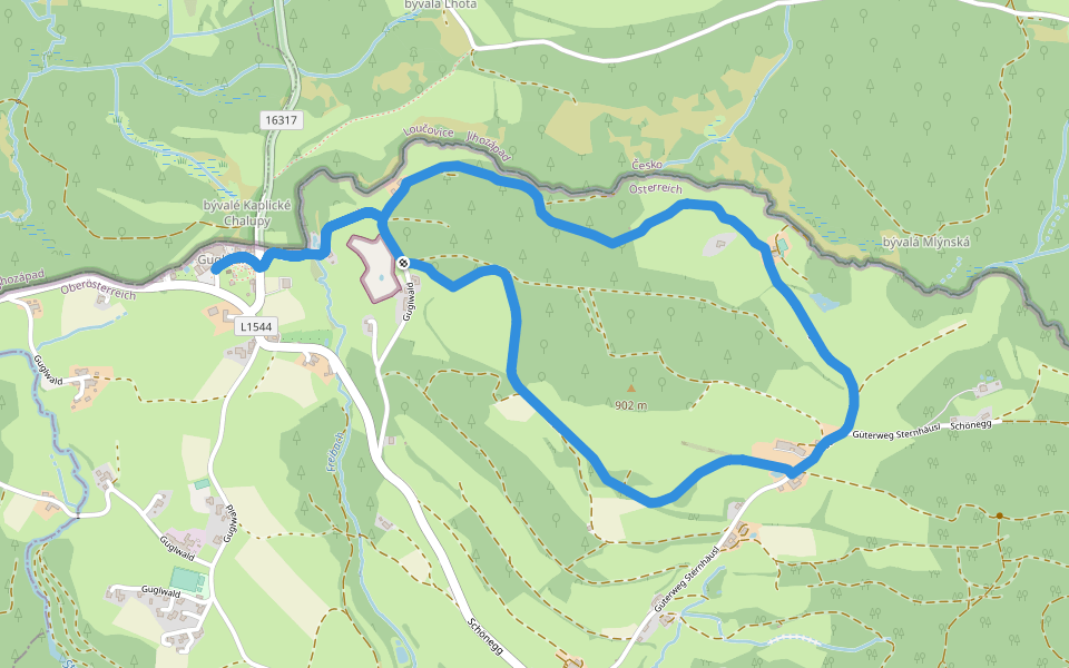 Poimer Panorama Weg walking route map in Schönegg