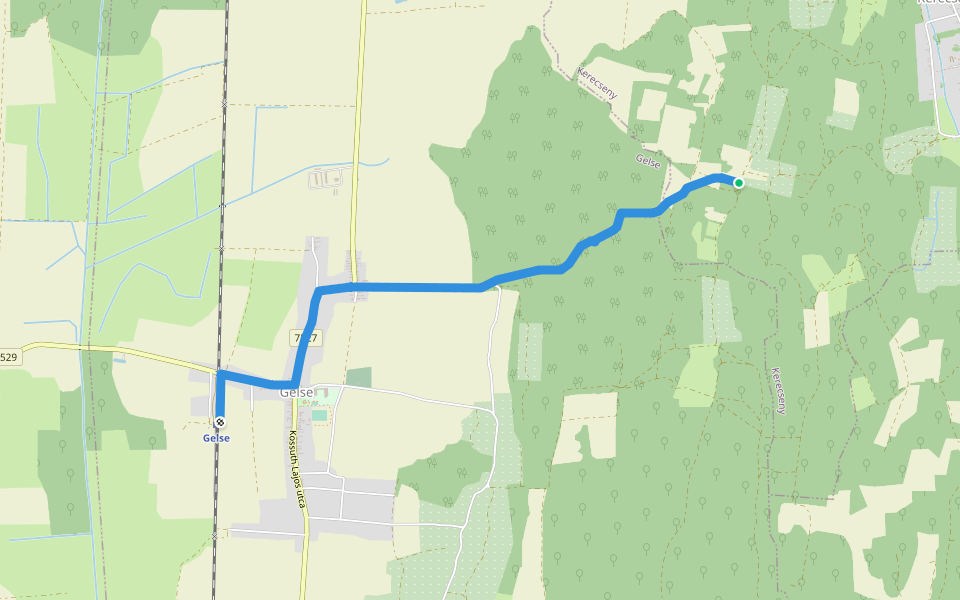 P+ (Gelse) walking route map in Kerecseny