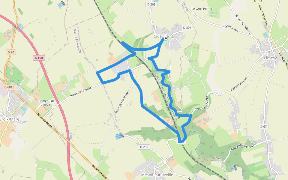 Sur les traces de Voltaire walking route map in Cideville