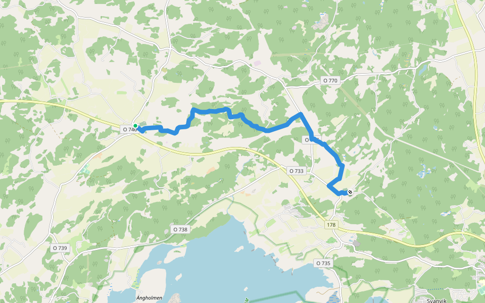 Tegneby kyrka – Stala kyrka walking route map in Tegneby