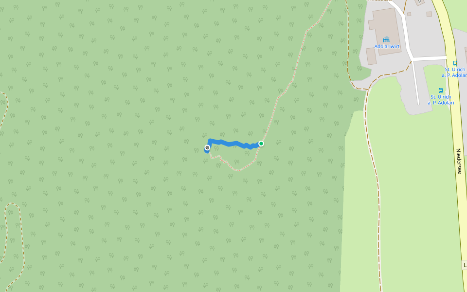 Übungsklettersteig St. Adolari walking route map in Sankt Ulrich am Pillersee
