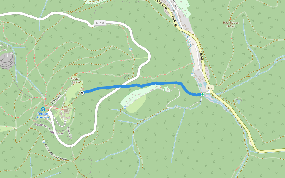 Naučná stezka Příroda Hostýnckých vrchů walking route map in Chvalčov