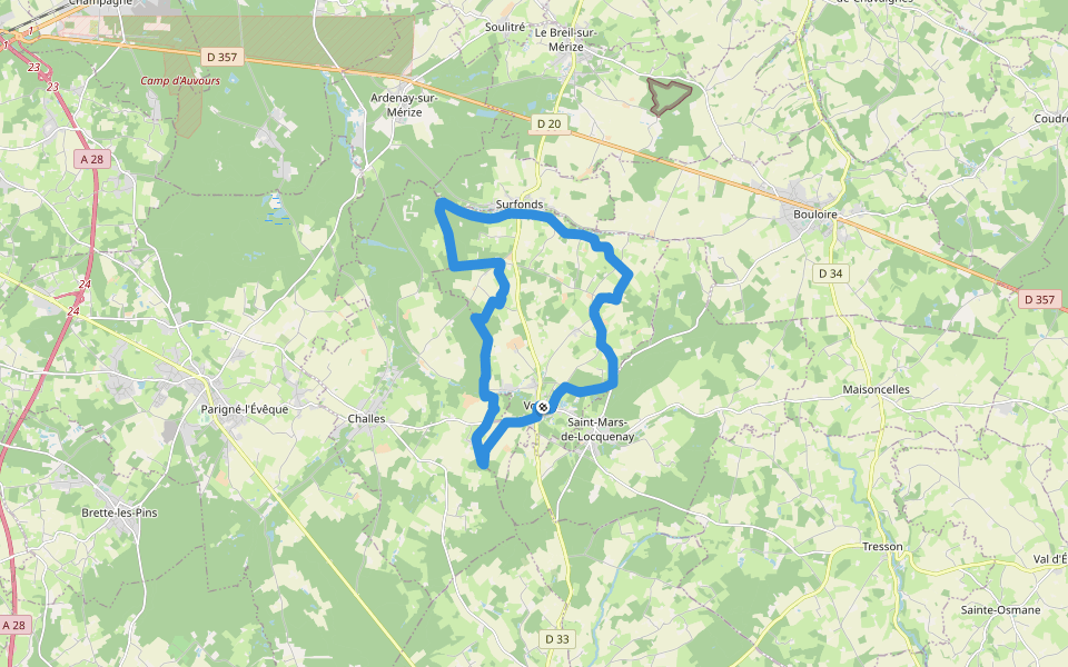 Circuit bleu walking route map in Volnay