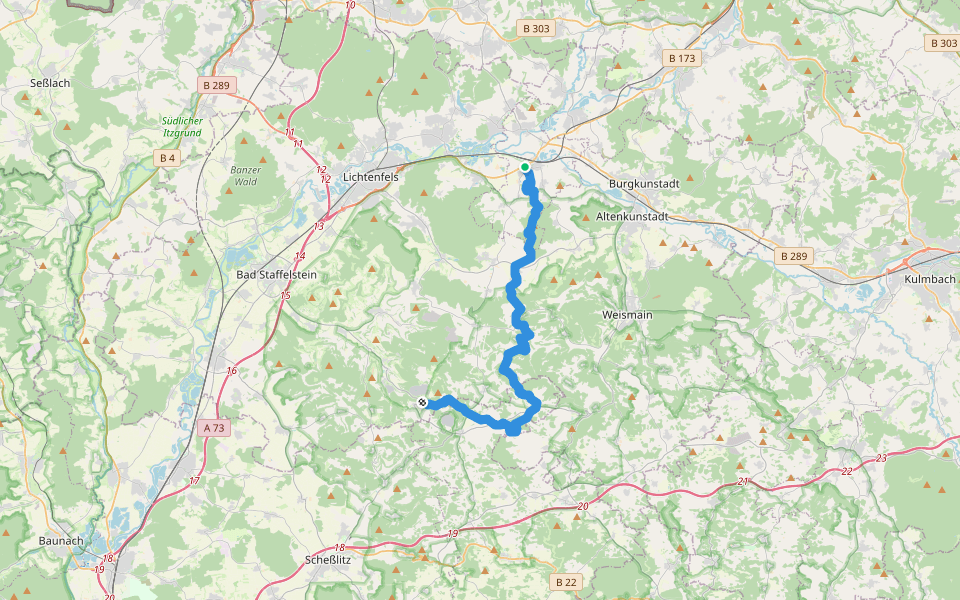 Süd-Ost Querweg walking route map in Hochstadt am Main