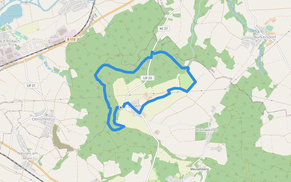 Felsensteig walking route map in Burgkunstadt