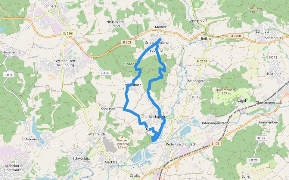Marktgraitzer Rundweg walking route map in Marktgraitz