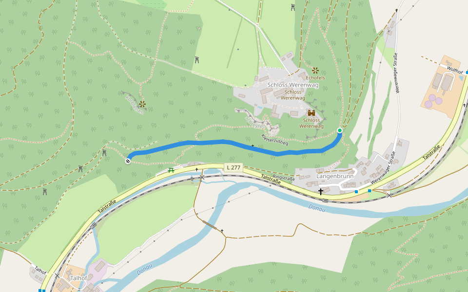 Werenwag - Donau walking route map in Beuron