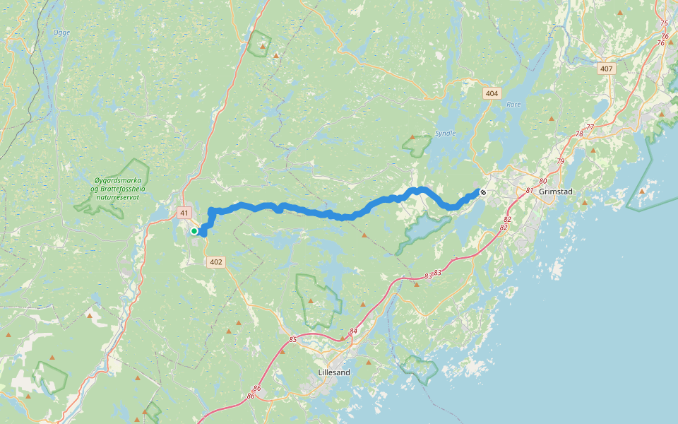 Barnevandrerstien, del 7 walking route map in Birkeland