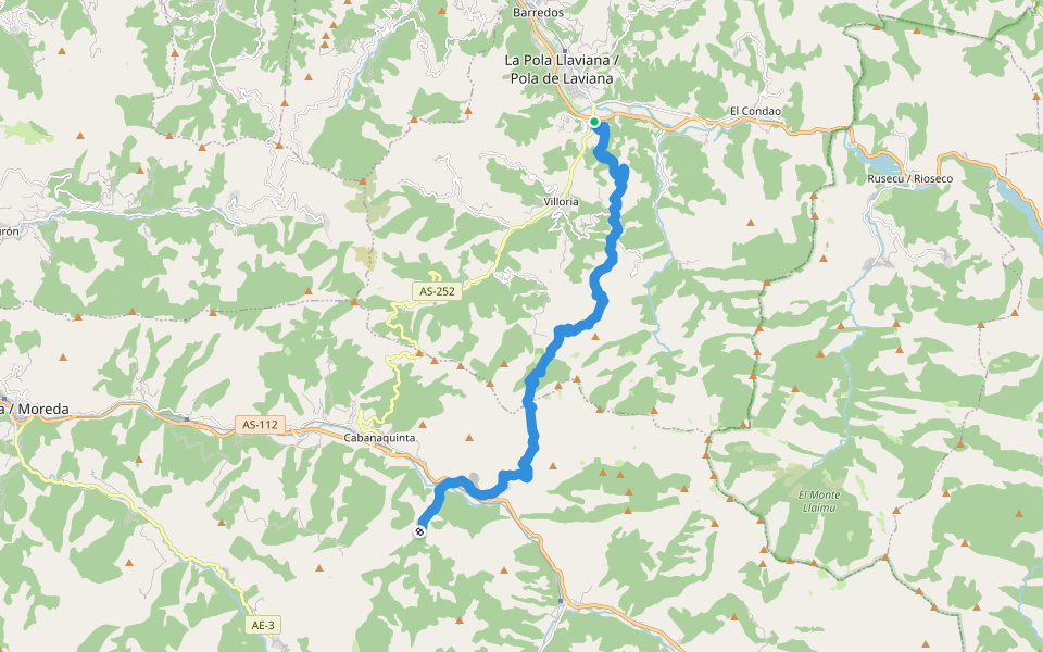 GR 109 - Asturias Interior (Etapa 10) walking route map in Entrialgo
