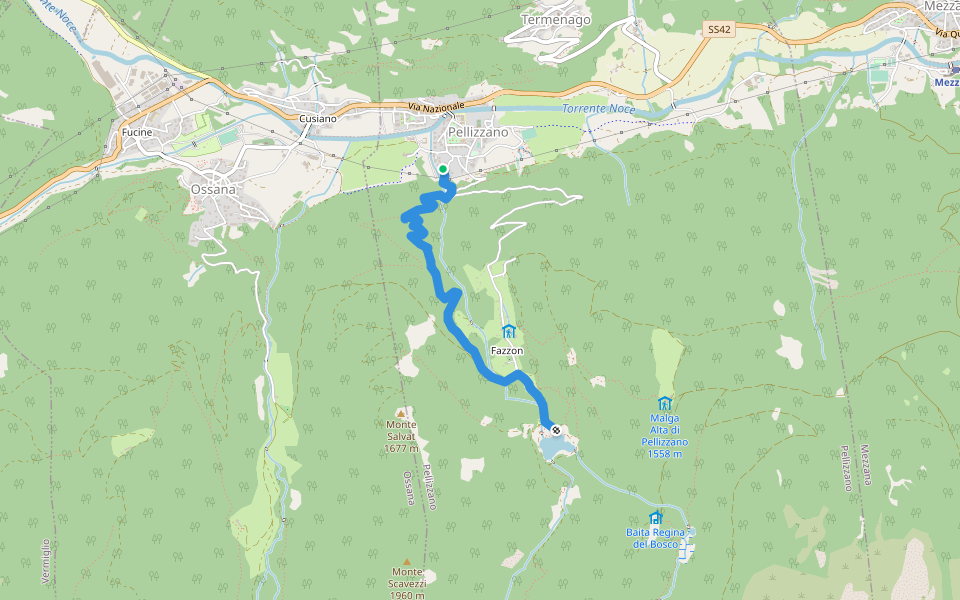 Sentiero degli Gnomi walking route map in Pellizzano